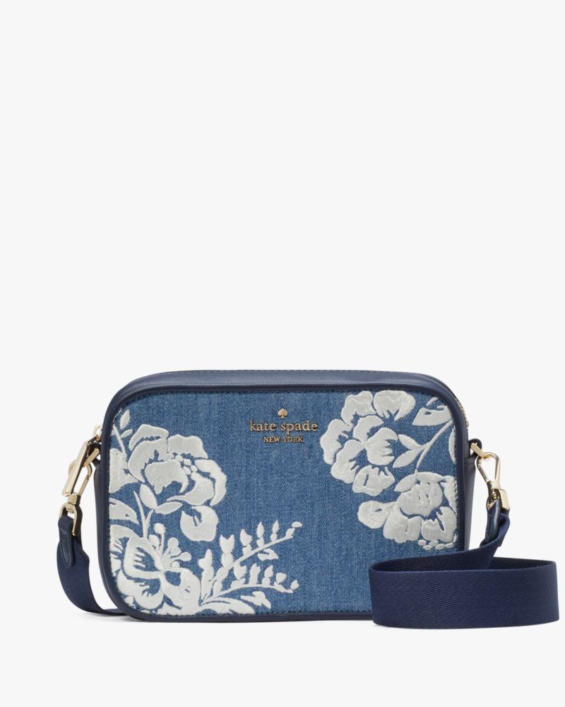 Kate Spade,Madison Vase Floral Mini Camera Bag,Blue Multi