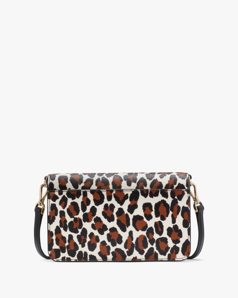Kate Spade,Madison Spotted Leopard Willow Mini Flap Crossbody,Crossbody,Metal Material,PVC,Logo,Metal,Day Party,Multi Color
