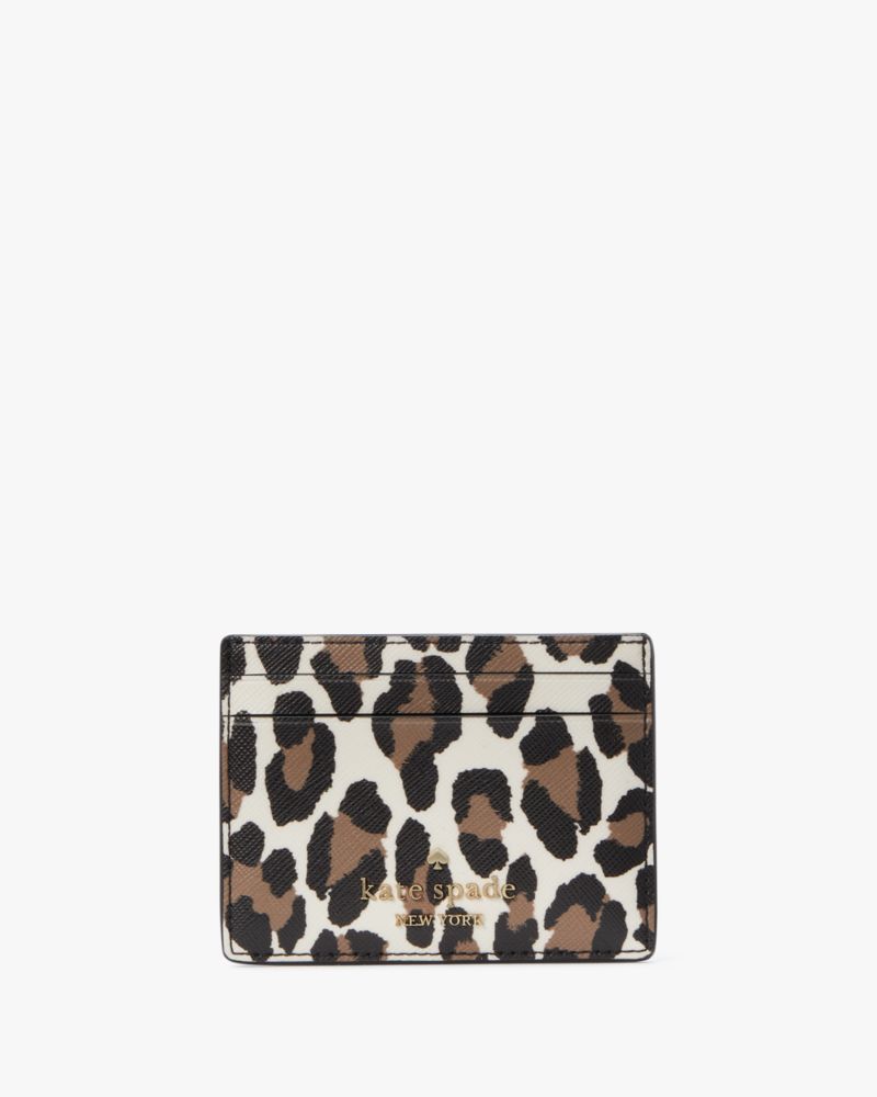 Kate Spade,Madison Spotted Leopard Small Slim Card Holder,Multi Color