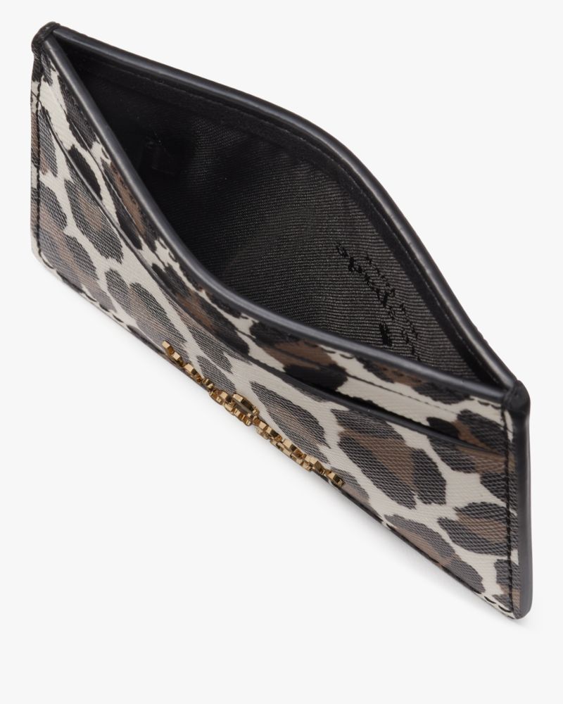 Kate Spade,Madison Spotted Leopard Small Slim Card Holder,