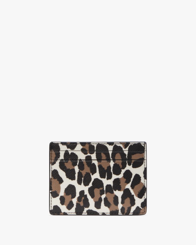 Kate Spade,Madison Spotted Leopard Small Slim Card Holder,