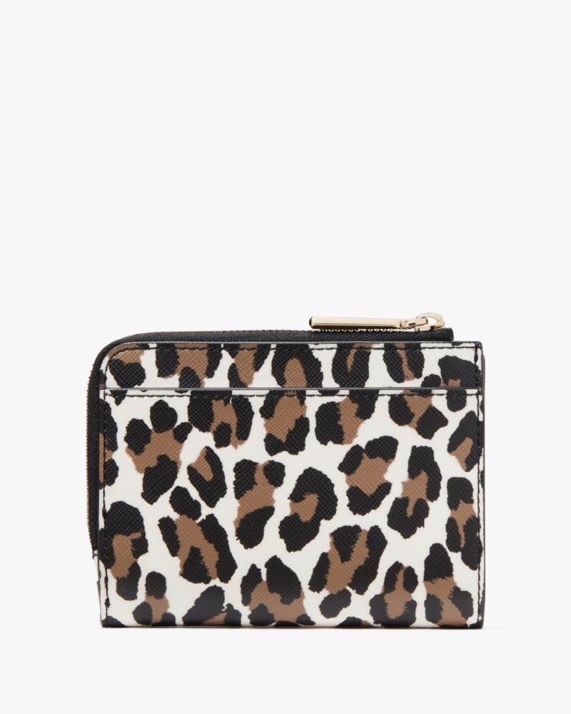Madison Spotted Leopard Small L Zip Wallet | Kate Spade Outlet