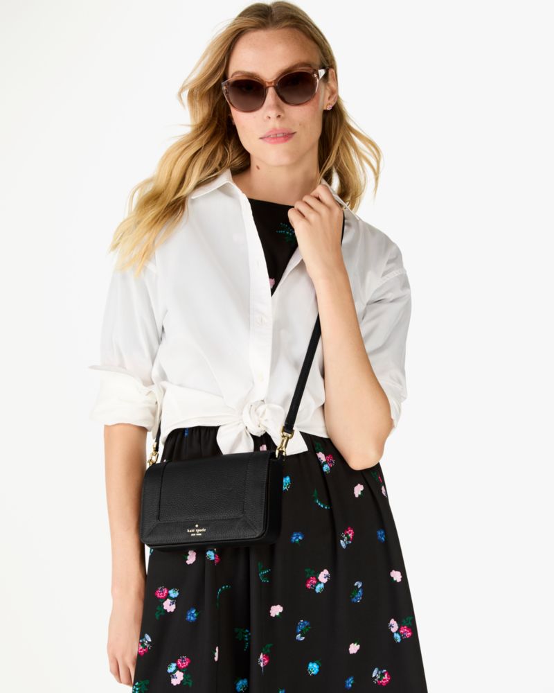 Kate Spade,Lena Mini Crossbody,Crossbody,Metal Material,Logo,Casual,Black