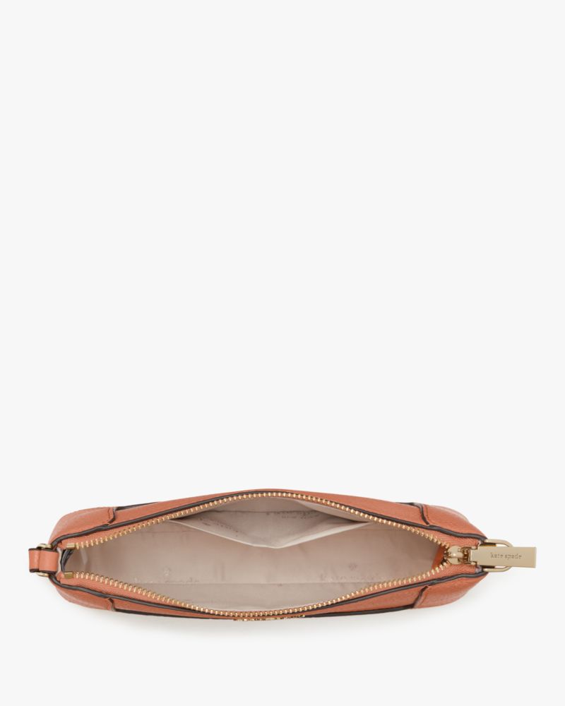 Kate Spade,Lena Convertible Wristlet,Wristlet,Pouch,Metal Material,Metal,Logo,Casual,Brown