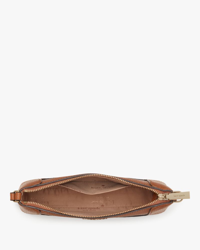 Kate Spade,Lena Convertible Wristlet,Wristlet,Pouch,Metal Material,Metal,Logo,Casual,Brown