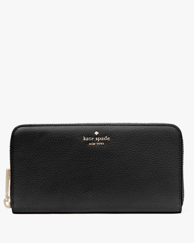 Kate Spade,Lena Large Continental Wallet,Continental,Metal,Logo,Casual,Black