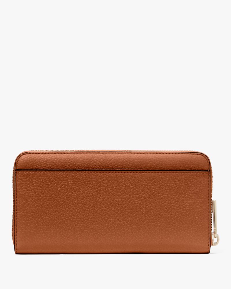 Kate Spade,Lena Large Continental Wallet,Continental,Metal,Logo,Casual,Brown