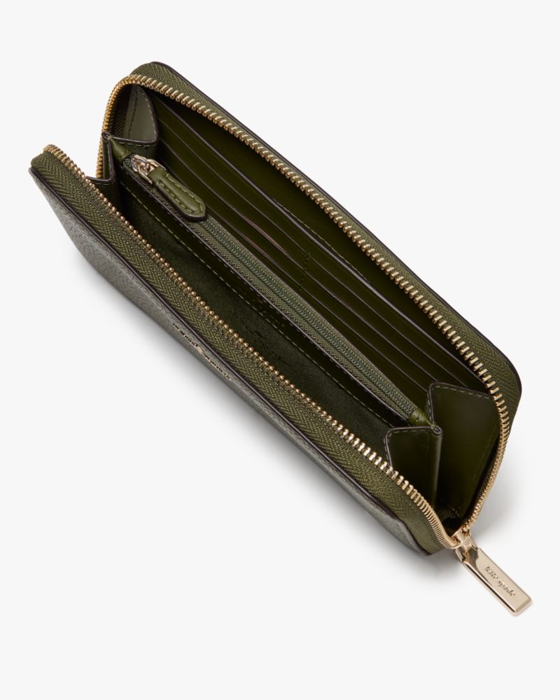 Kate Spade,Lena Large Continental Wallet,Continental,Metal,Logo,Casual,Olive