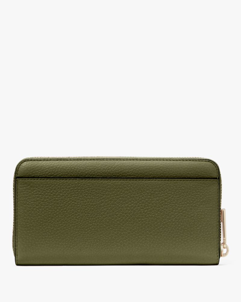 Kate Spade,Lena Large Continental Wallet,Continental,Metal,Logo,Casual,Olive