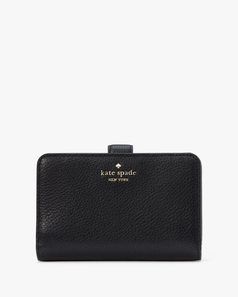 Kate Spade,Lena Medium Compact Bifold Wallet,Black