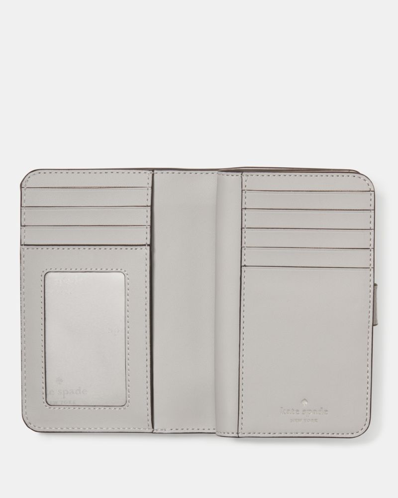 Kate Spade,Lena Medium Bifold Wallet,Bi Fold,Metal,Logo,Casual,