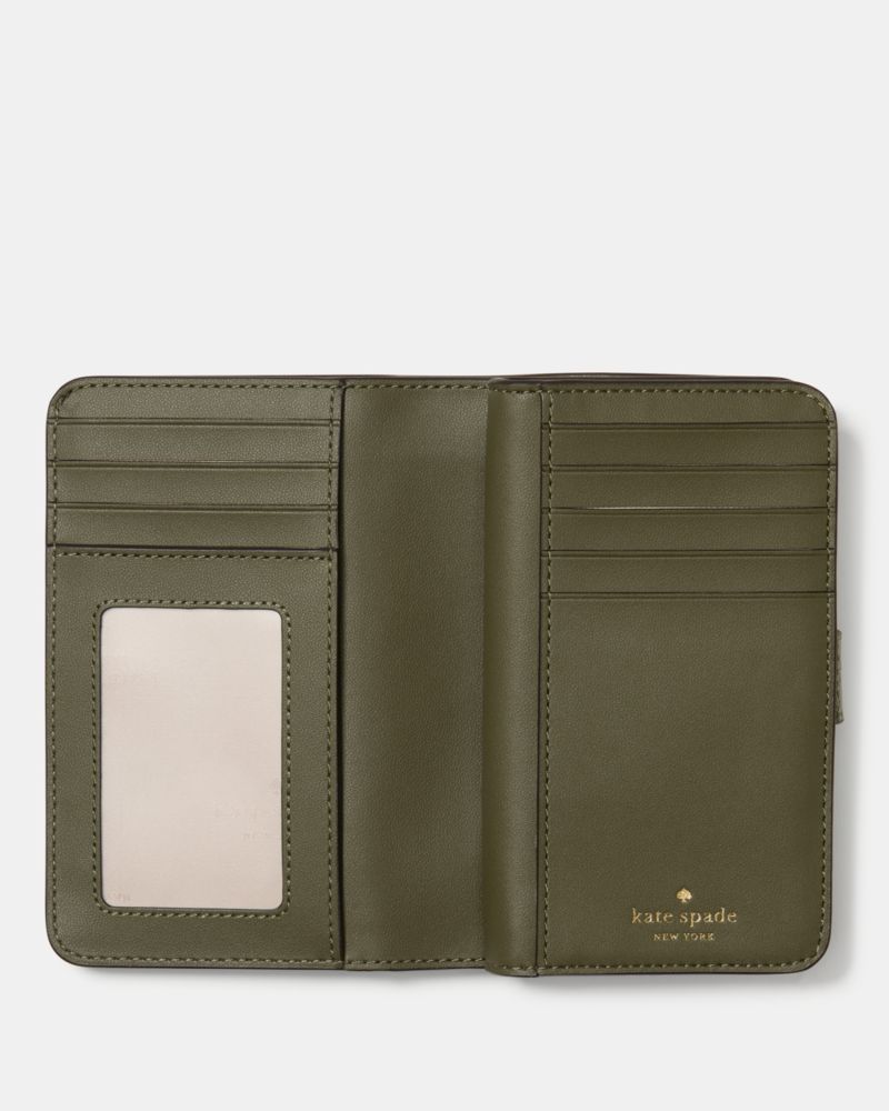 Kate Spade,Lena Medium Bifold Wallet,Bi Fold,Metal,Logo,Casual,