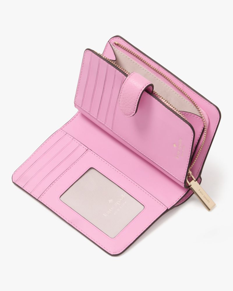 Kate Spade,Lena Medium Bifold Wallet,Bi Fold,Metal,Logo,Casual,