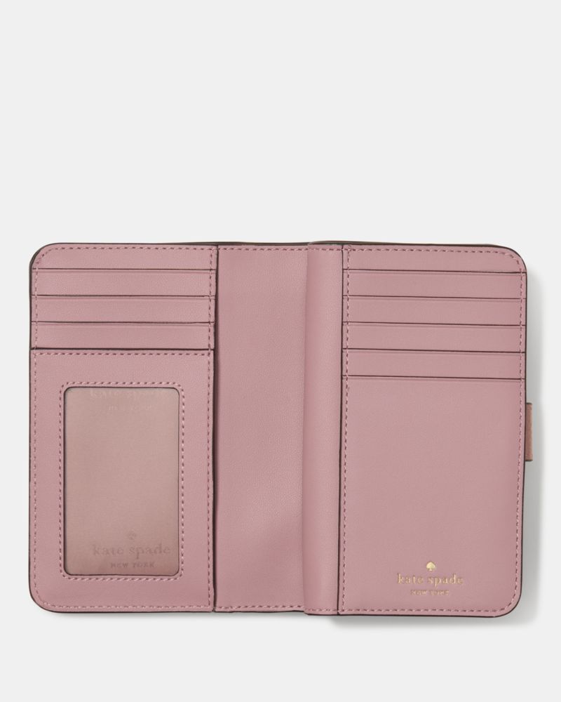 Kate Spade,Lena Medium Bifold Wallet,Bi Fold,Metal,Logo,Casual,