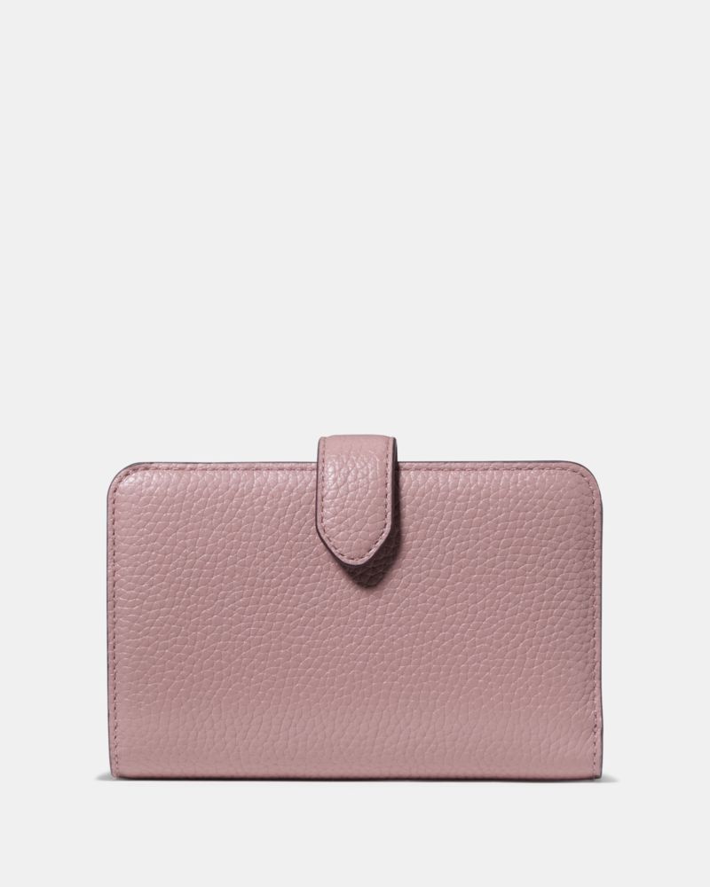 Kate Spade,Lena Medium Bifold Wallet,Bi Fold,Metal,Logo,Casual,