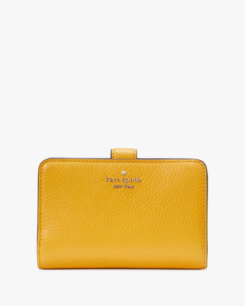 Kate Spade,Lena Medium Compact Bifold Wallet,Mustard