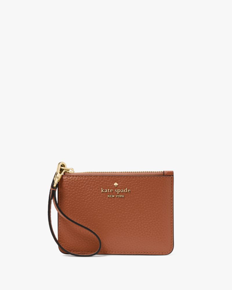 Kate Spade,Lena Small Card Holder Wristlet,Brown