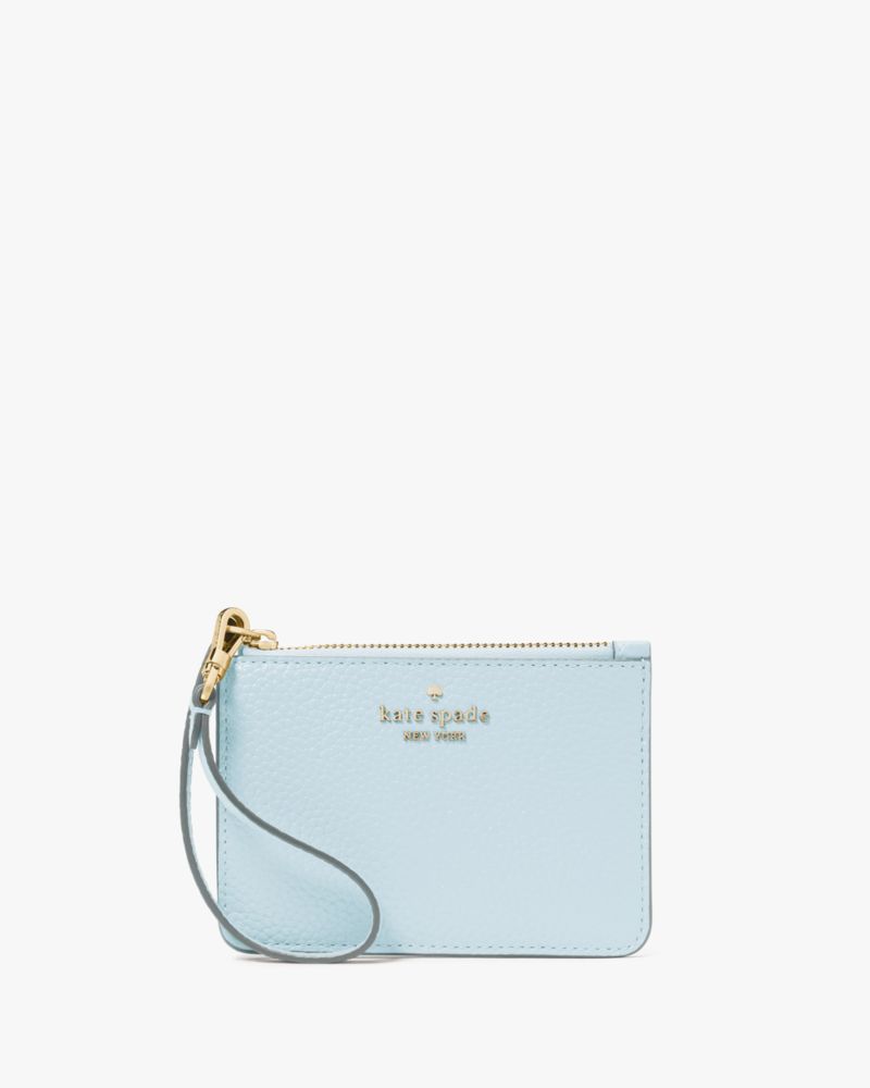 Kate Spade,Lena Small Wristlet,Wristlet,Metal,Logo,Casual,Blue