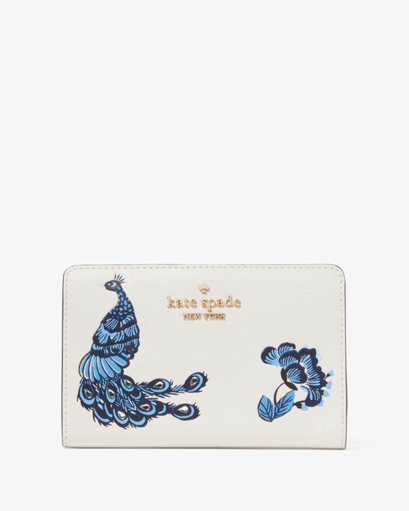 Kate Spade,Perfect Plume Medium Peacock Wallet,Blue Multi