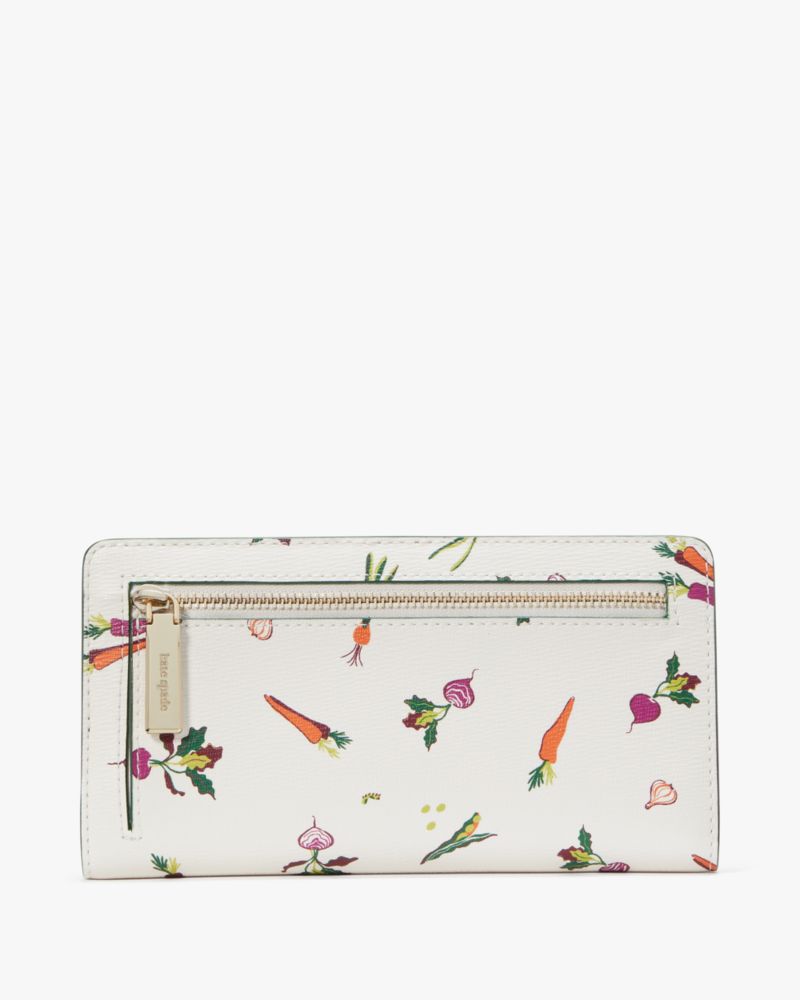 Kate Spade,Harvest Time Printed Large Slim Bifold Wallet,