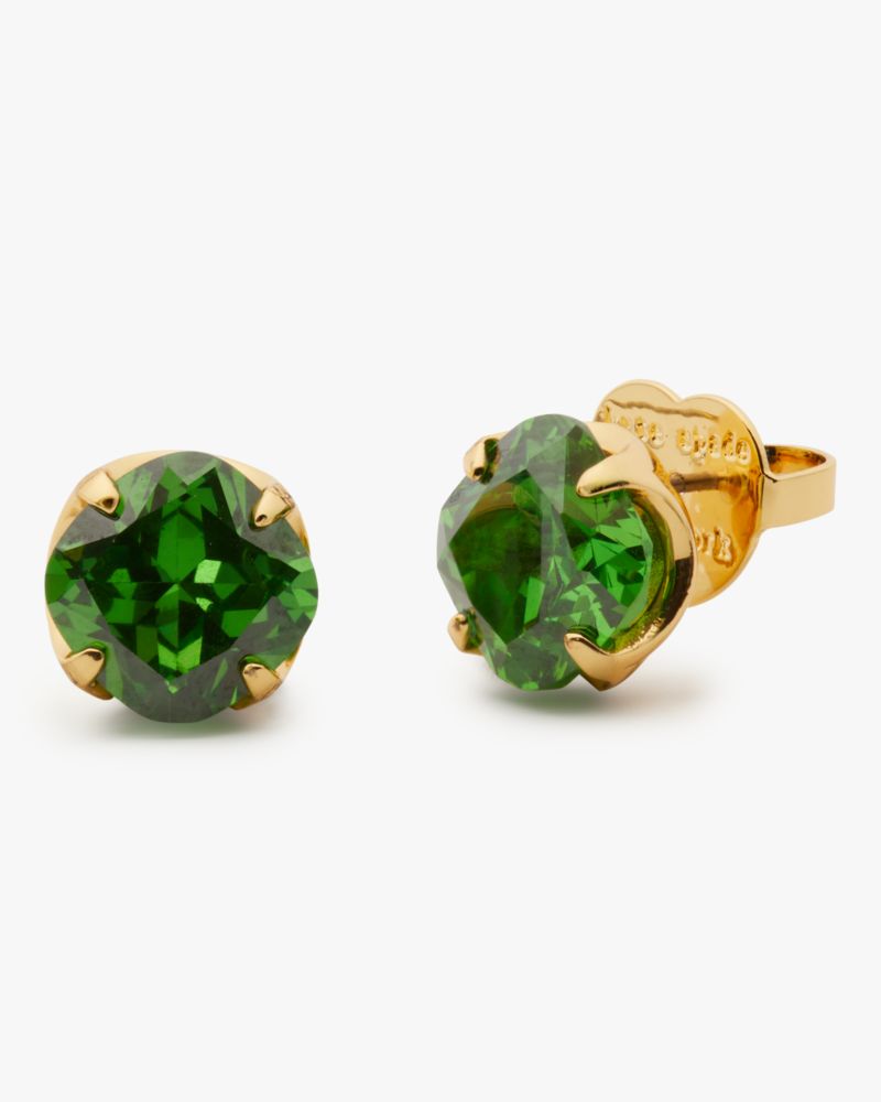 Kate Spade,Pop Of Joy 10mm Spade Flower Studs,Green/Gold