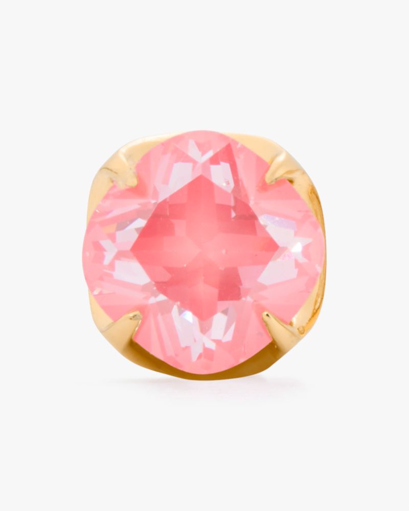Kate Spade,Pop Of Joy 10mm Spade Flower Studs,Studs,Rhinestones,Gold Metal,Day Party,Pink