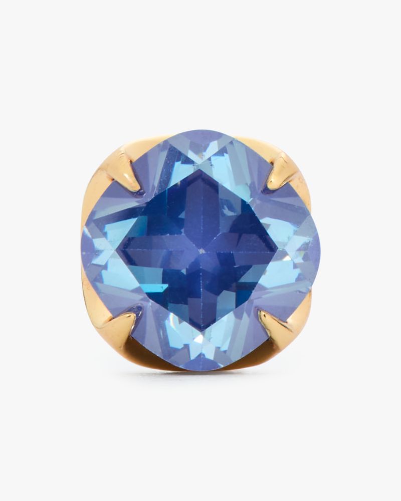 Kate Spade,Pop Of Joy 10mm Spade Flower Studs,Studs,Rhinestones,Gold Metal,Cocktail,Sapphire