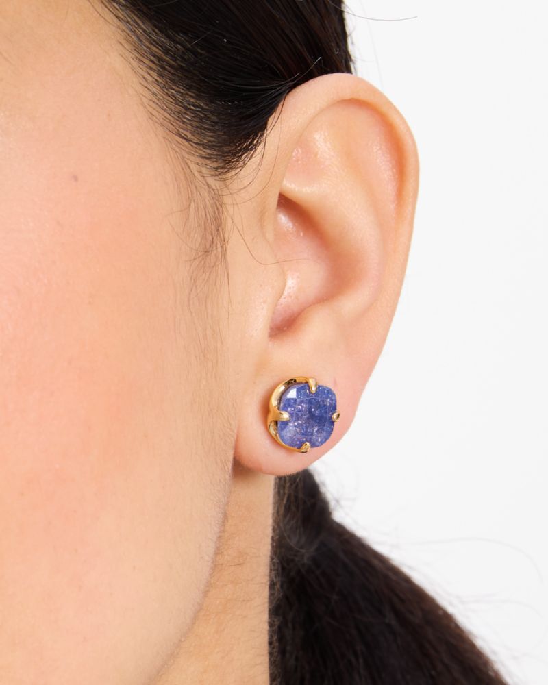 Kate Spade,Pop Of Joy 10mm Spade Flower Studs,Studs,Stones,Titanium,Casual,Sapphire