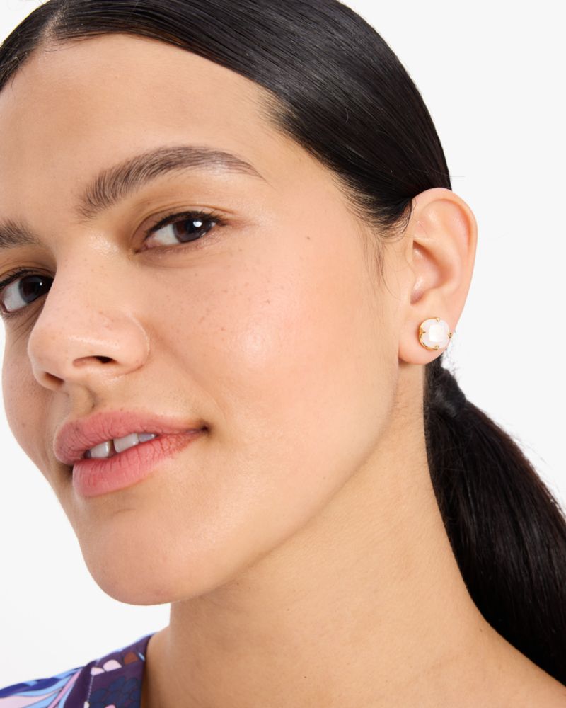 Kate Spade,Pop Of Joy 10mm Spade Flower Studs,Studs,Stones,Titanium,Day Party,Clear