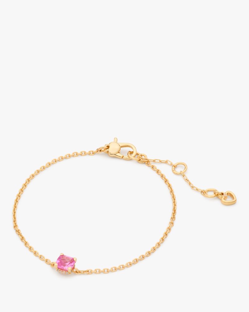 Kate Spade,Little Luxuries Solitaire Bracelet,Crystal,Gem Embellishment,Gold Metal,Casual,