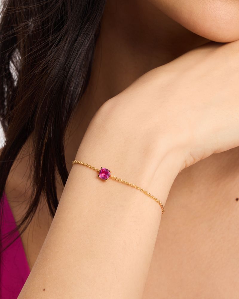 Kate Spade,Little Luxuries Solitaire Bracelet,Crystal,Gem Embellishment,Gold Metal,Casual,