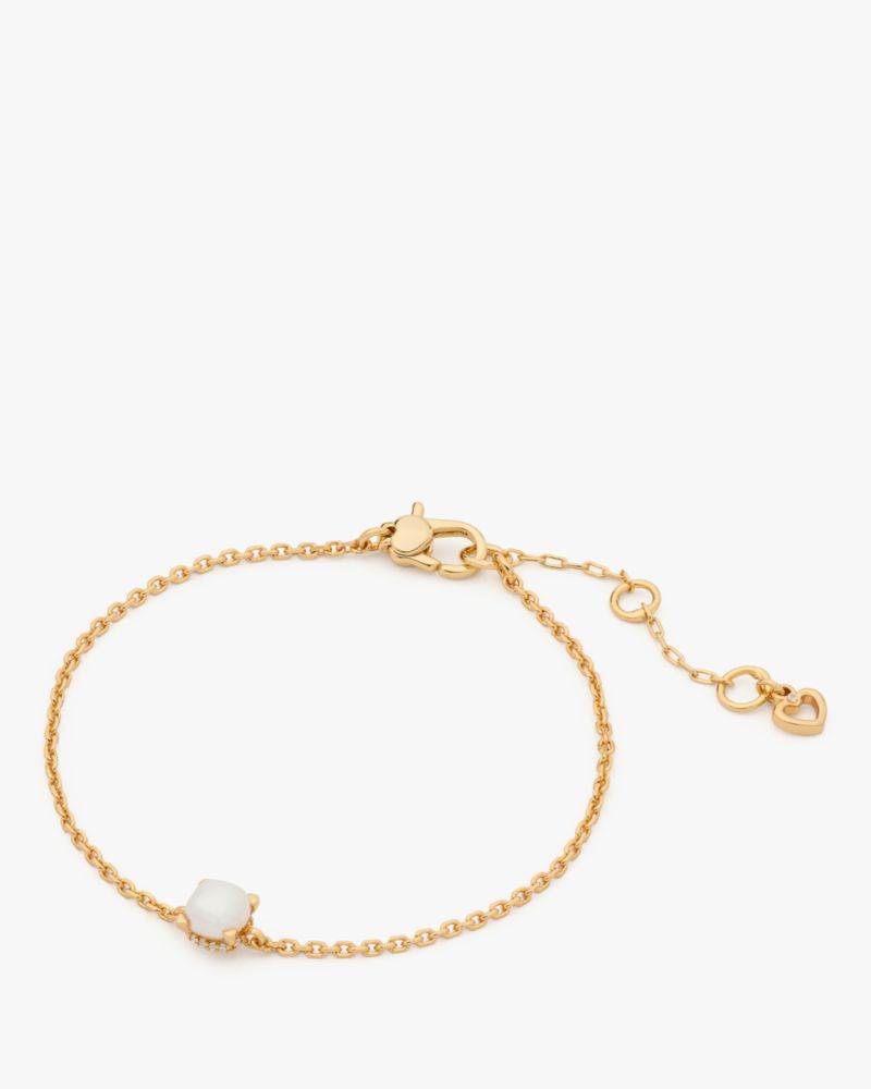 Kate Spade,Little Luxuries Solitaire Bracelet,Cream/Gold