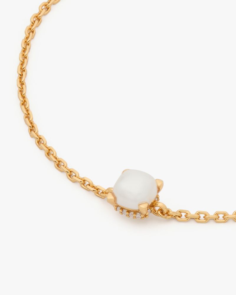 Kate Spade,Little Luxuries Solitaire Bracelet,Pearl,Glass,Pearl,Gold Metal,Work,Casual,White