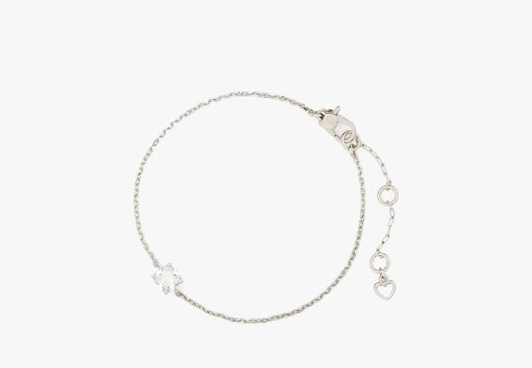 Kate Spade,Little Luxuries Solitaire Bracelet,Clear/Silver