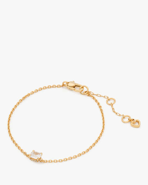 Kate Spade,Little Luxuries Solitaire Bracelet,Clear/Gold