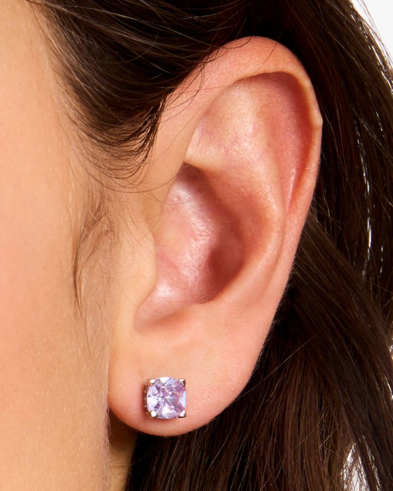 Kate Spade,Little Luxuries 6mm Square Studs,Lavender Silver