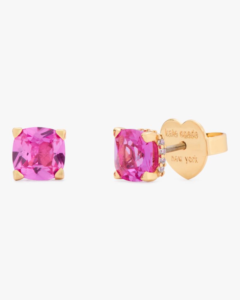 Kate Spade,Little Luxuries 6mm Square Studs,Rose Pink