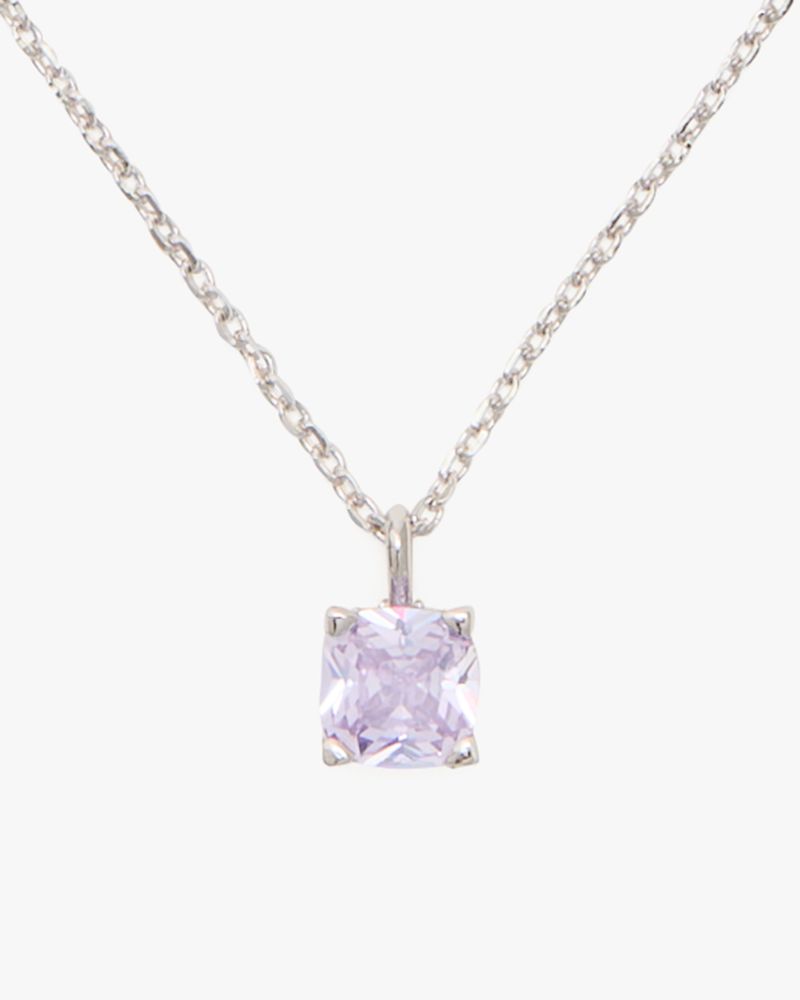 Kate Spade,Little Luxuries 6mm Square Pendant,Lavender Silver