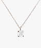 Kate Spade,Little Luxuries 6mm Square Pendant,Clear/Silver