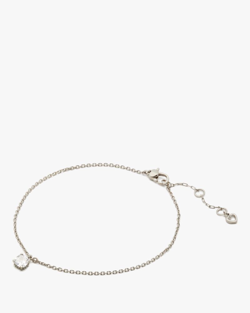 Kate Spade,Little Luxuries Anklet,Clear/Silver