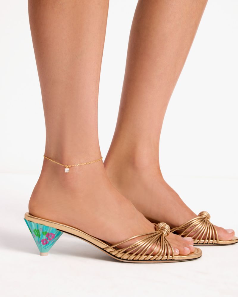 Kate Spade,Little Luxuries Anklet,Crystal,Gem Embellishment,Gold Metal,Work,Casual,Clear