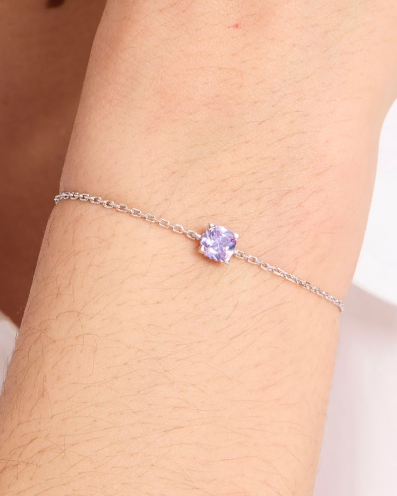 Kate Spade,Little Luxuries Solitaire Bracelet,Lavender Silver