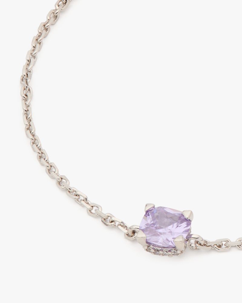 Kate Spade,Little Luxuries Solitaire Bracelet,Crystal,Gem Embellishment,Silver Metal,Casual,Lavender