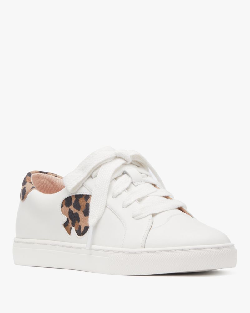 Kate Spade,Fez Spotted Leopard Sneaker,White