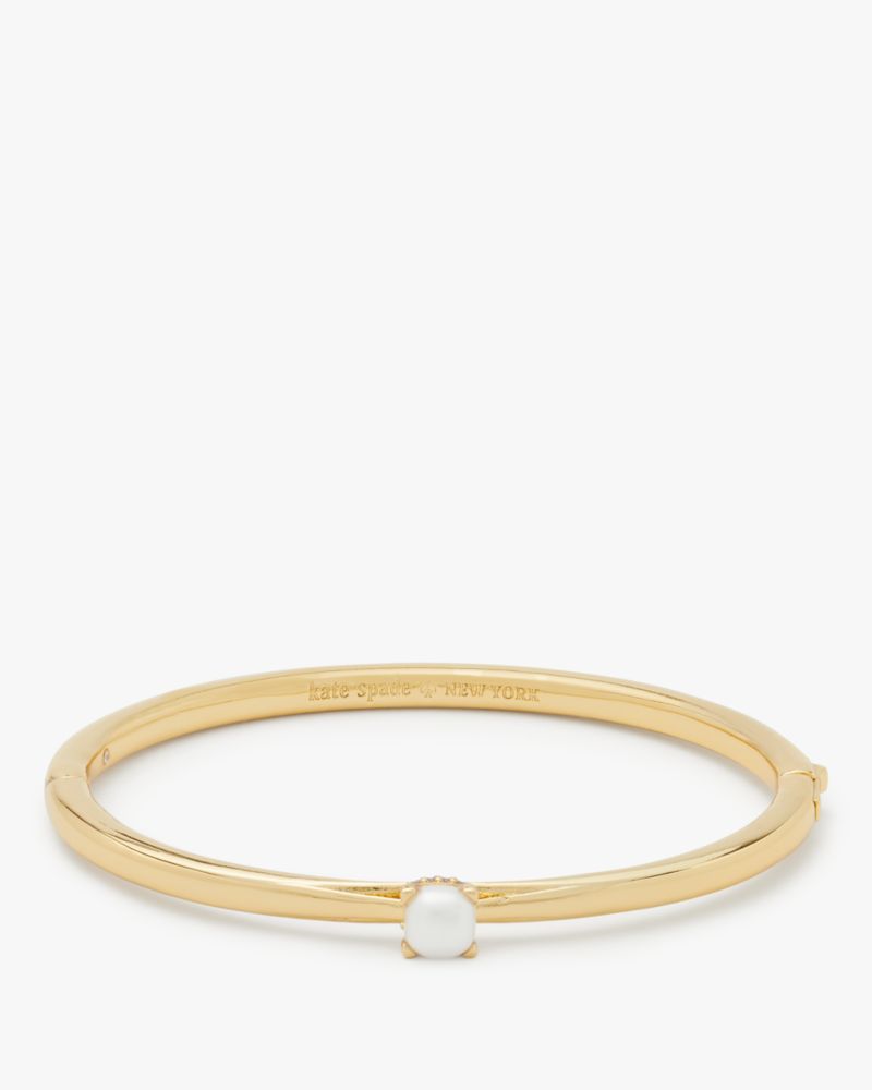 Kate Spade,Little Luxuries Pearl Hinged Bangle,Crystal,Pearl,Day Party,White