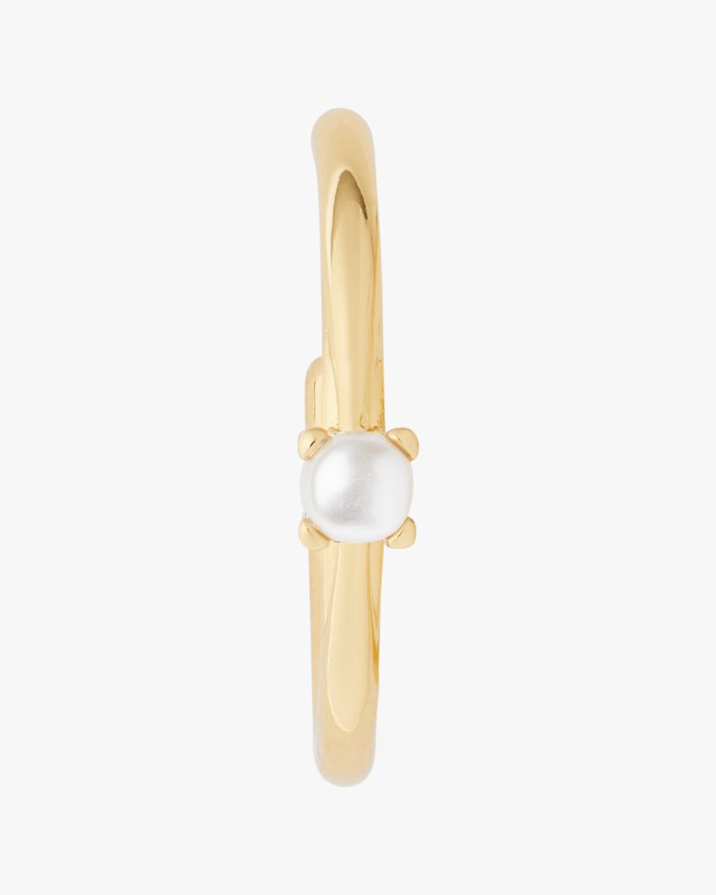 Kate Spade,Little Luxuries Pearl Hoops,Hoops,Crystal,Pearl,Titanium,Day Party,White