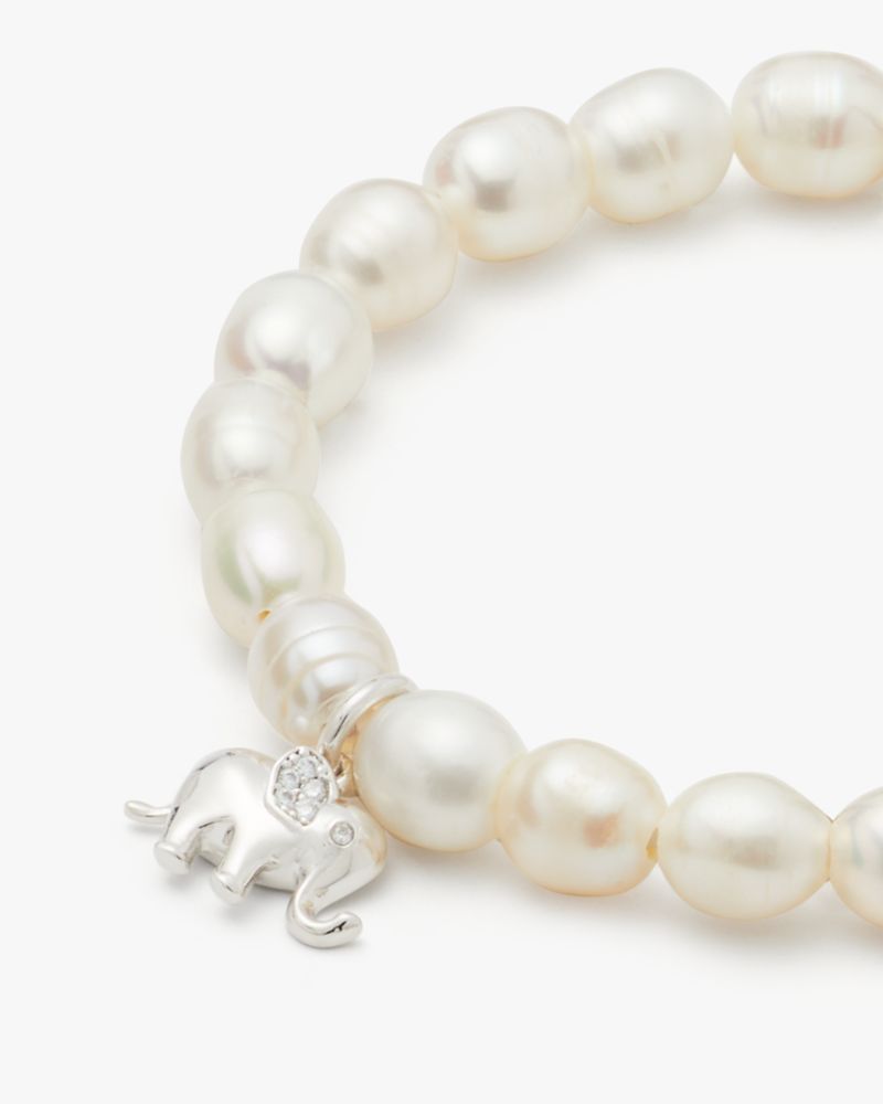 Kate Spade,Precious Elephant Bracelet,Pearl,Freshwater Pearl,Genuine Pearl,Novelty Embellishment,Pearl,Casual,
