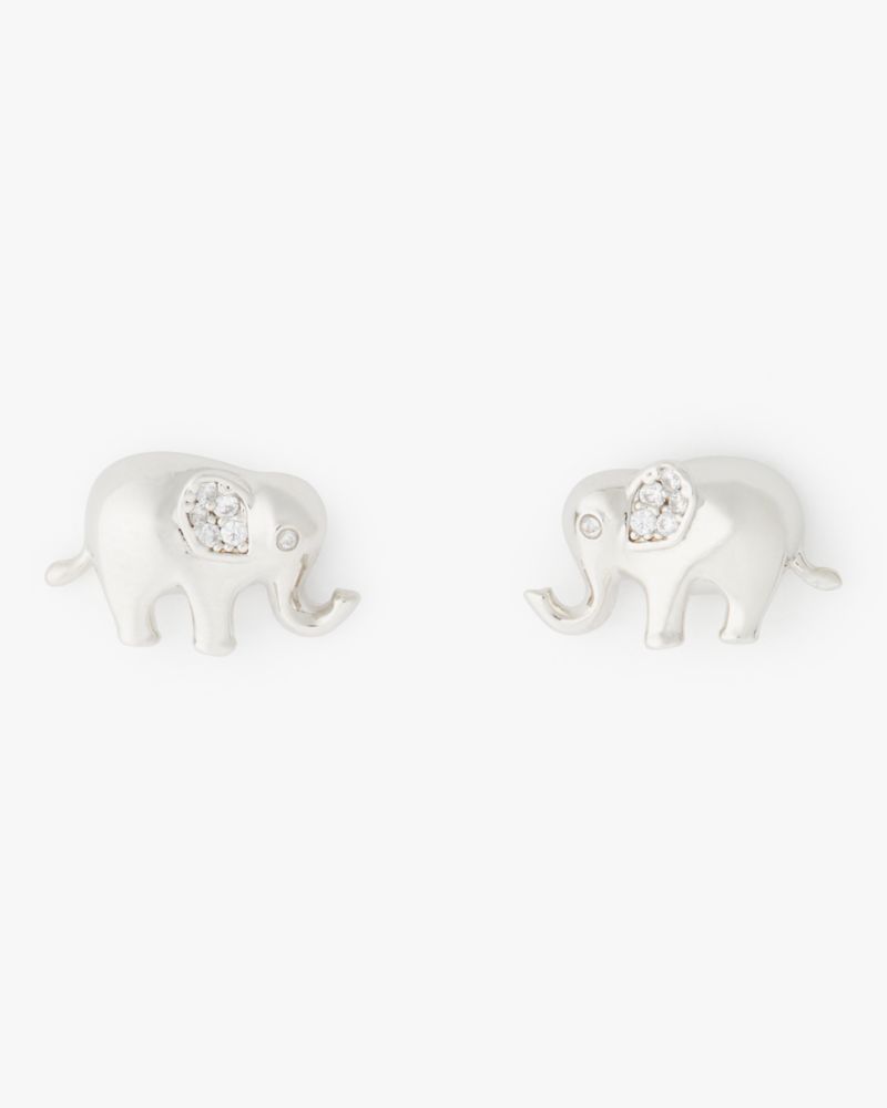 Kate Spade,Precious Elephant Studs,Studs,Crystal,Gem Embellishment,Novelty Embellishment,Titanium,Casual,Clear