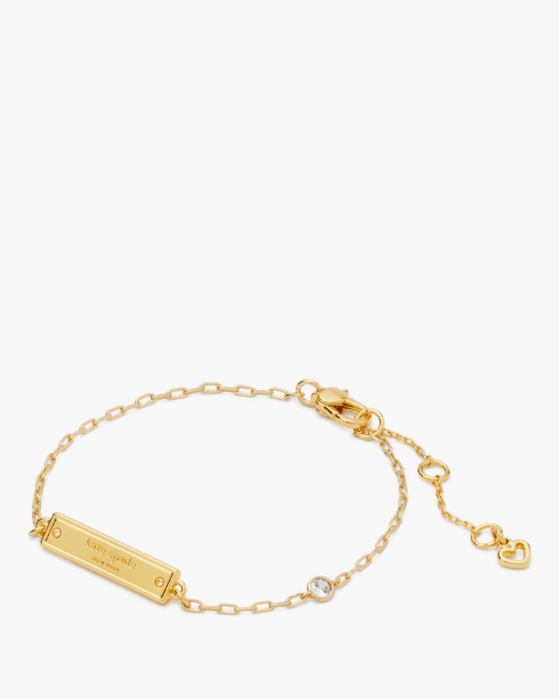 Kate Spade,Sam Icon Bar Bracelet,Clear/Gold