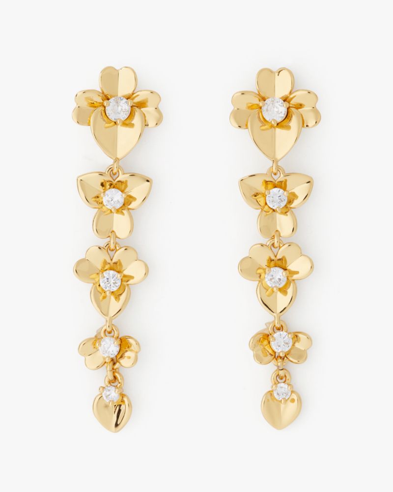 Kate Spade,Precious Pansy Linear Earrings,